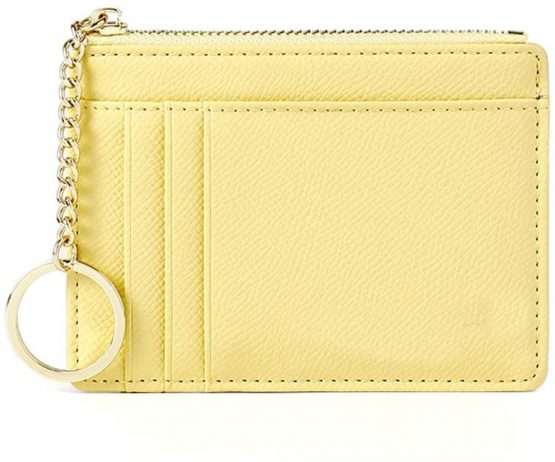 Coin Purse for Women, ZhaoCo PU Leather Zipper Womens Wallet Small Change Wallet Card Purse Cash Holder Organizer Coin Purse for Ladies Girls - Yellow
