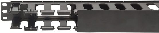 Intellinet 19 Inch Cable Management Panel, 19 Inch Rackmount Cable Manager, 1U, with Cover, Black - Image 4