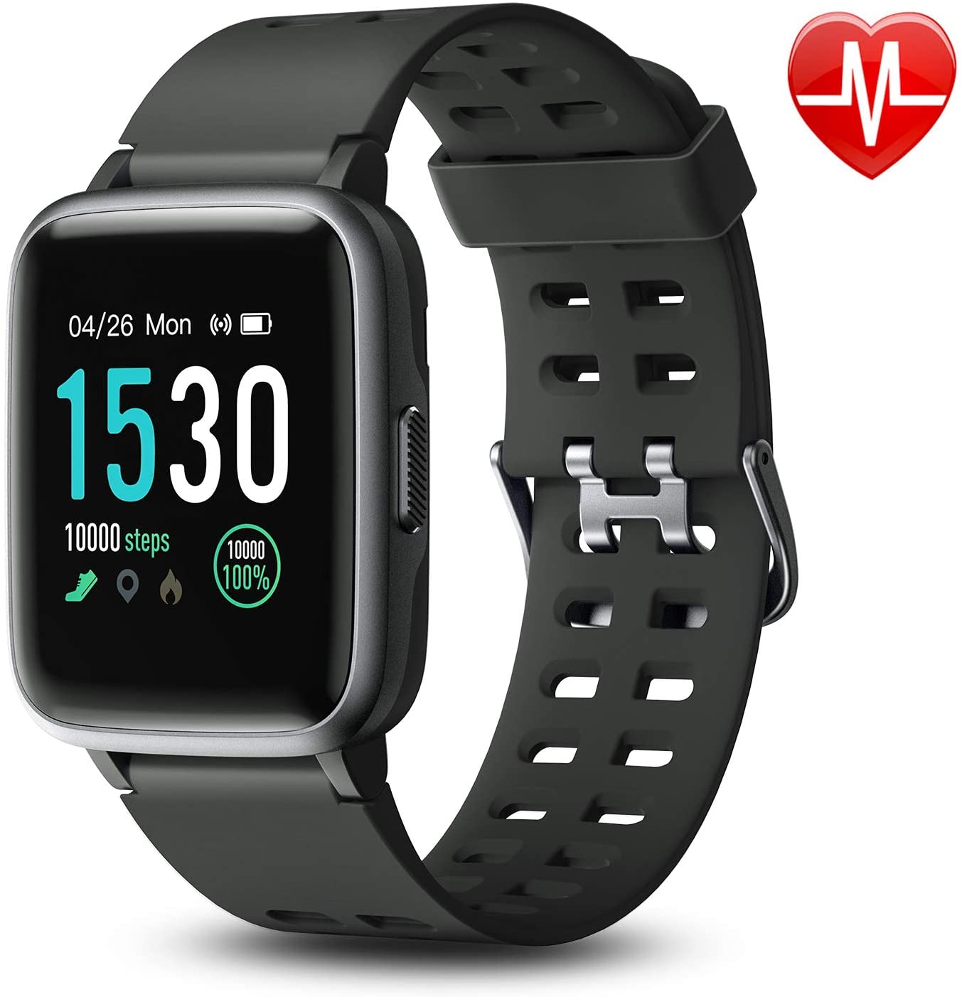 Letsfit Fitness Trackers, Smart Watch with Heart Rate Monitor, 5ATM ...