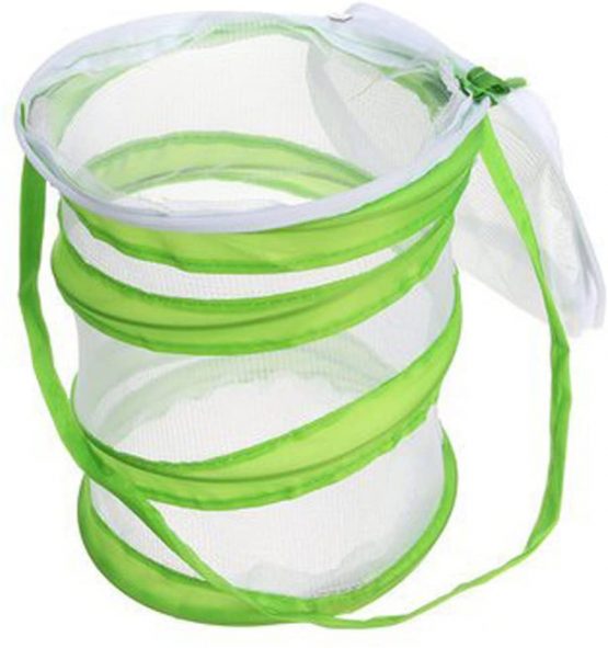 Yeelan Butterfly Habitat Collapsible Bug Catcher Net Mesh Insects Plant Cage Terrarium Pop-up for Kids/Child/Toddler Catching Crickets/Firefly/Ladybird/Fish (Cylindrical small mini,14x15cm) - Image 3