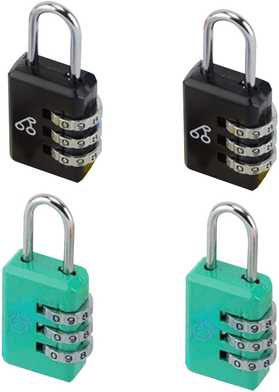 OUOU Combination Padlock Luggage Combination Lock Travel Padlock Code Locks Gym Lockers Sports Baggage School Cabinets (4 Pack 4 Color) - Image 3