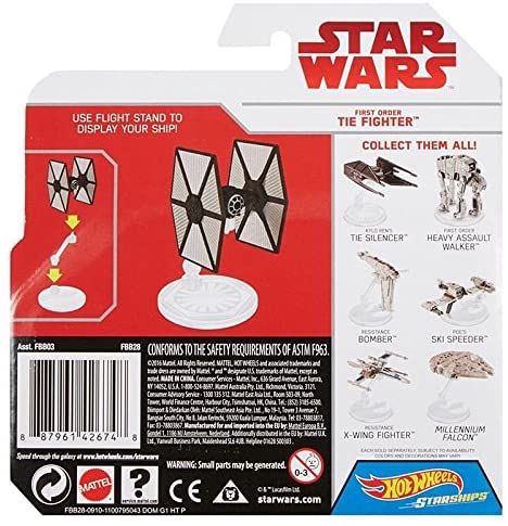 Hot Wheels Star Wars Episode VIII First Order Tie Fighter Vehicle, Medium - Image 3