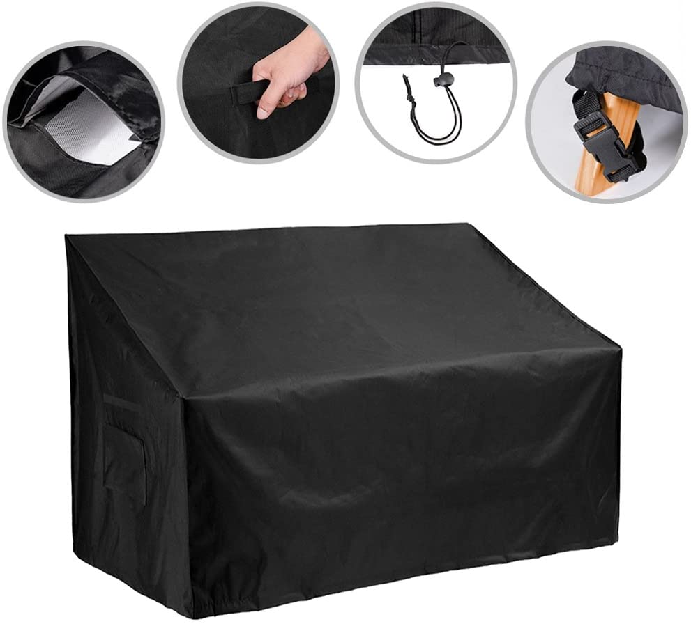 F Fellie Cover Garden Bench Cover 420D 2 Seater 53Inch Outdoor Patio