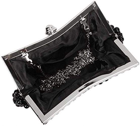 HONGCI Glitter Faux Pearl Beaded Rhinestone Women's Clutch Bag, Ladies Evening Bag Bridal Wedding Bag Handbag Prom Bag Purse - Image 4