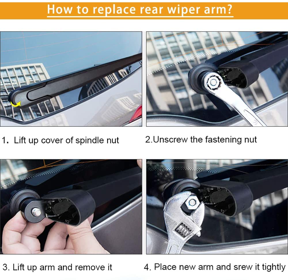 MIKKUPPA Rear Wiper Arm Blade - Replacement for Vauxhall Corsa C 2000-2006, Back Windscreen Wiper Assembly Replacement, Easy to install - Image 4