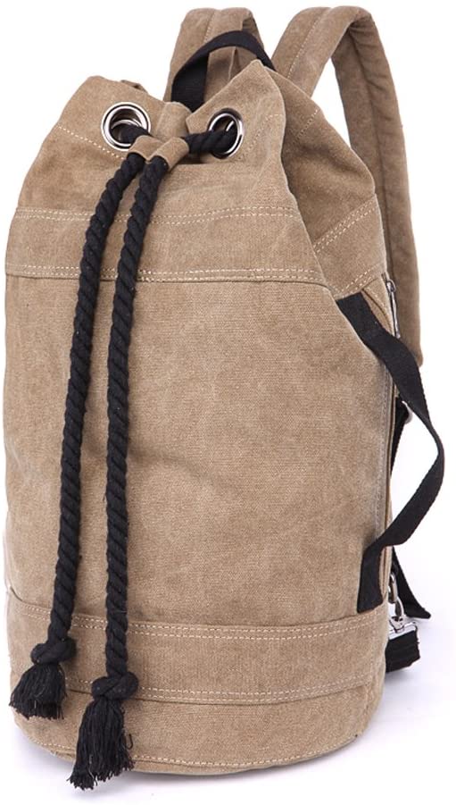 LOSMILE Canvas Travel Duffles,Holdall Travel Bags Overnight Weekend Bags Carry On Shoulder Tote Bag Rucksack Luggage.(L-BROWN)