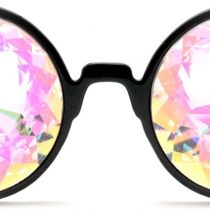 GloFX Black Kaleidoscope Glasses- Rainbow Rave Prism Diffraction