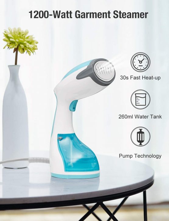 BEAUTURAL 1200W Clothes Steamer Handheld Portable Garment Steamer for Home and Travel, Vertically and Horizontally Steam, 30s Fast Heat-up, Auto-Off, 260ml High Capacity Water Tank - Image 2