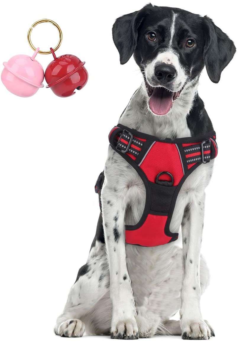 Belababy Dog Harness Small Medium Large No Pull, Adjustable Reflective Front Clip Dog Harness with Easy Control Handle