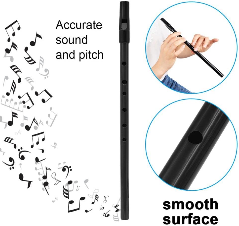 Alomejor Irish Whistle D Whistle Multi-color Copper Traditional Tin Whistle D Key Blowing Instrument(Black) - Image 2