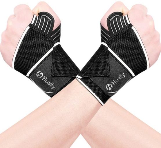 Hually Wrist Support, 2 Pack Wrist Brace for Men and Women Adjustable Breathable and Comfortable One Size Fits all,wrist straps, wrist wraps, Wristbands for Sports gym Weightlifting Bench Press etc