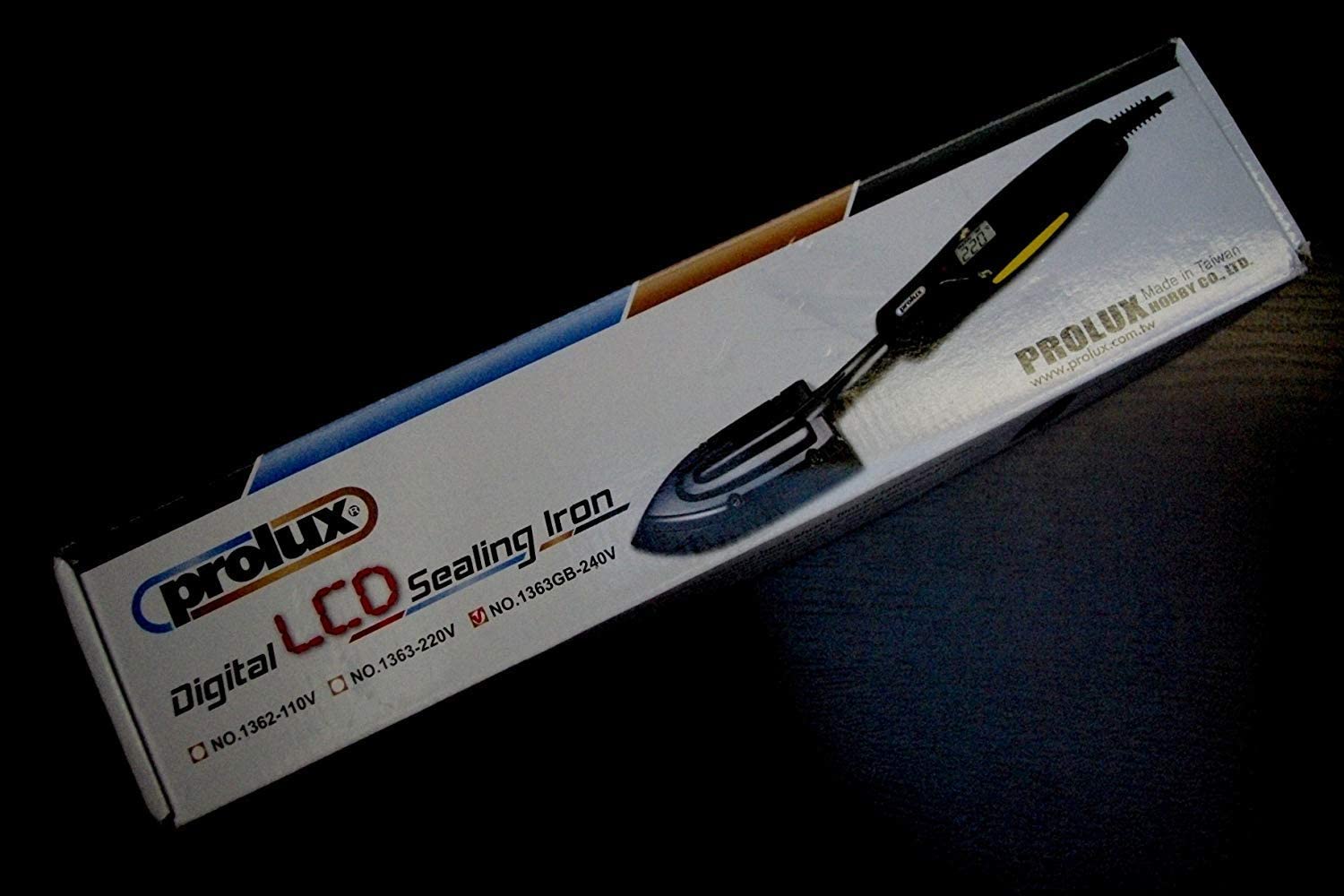 PROLUX DIGITAL LCD THERMAL SEALING IRON WITH STAND FOR HEAT SHRINK FILM, Black