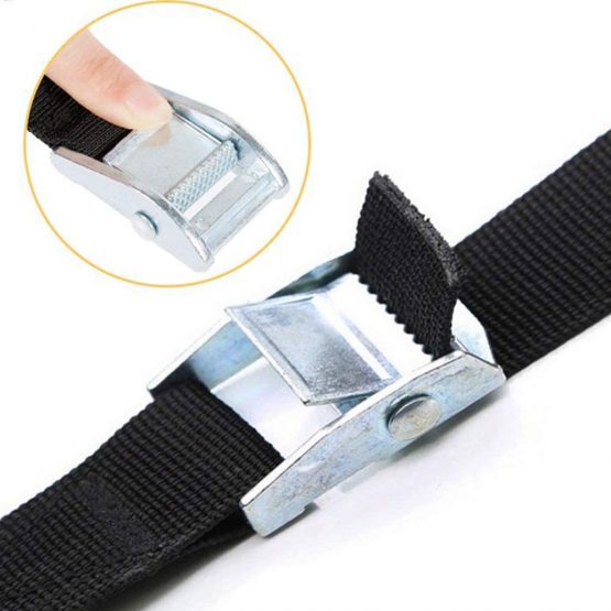 Lashing Strap SAIYU Adjustable Ratchet Tie Down Straps Heavy Duty Tension Belts Cargo Straps with Quick Release Cam for Trucks Bicycle Boat Car Luggage Strap (Red and Black, 4 Pack, 5M*25mm) - Image 3