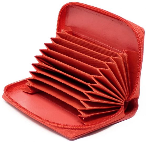 STARHIDE Womens RFID Blocking Small Leather Fan Concertina Palm Credit Card Holder 1234 (Pink) - Image 2