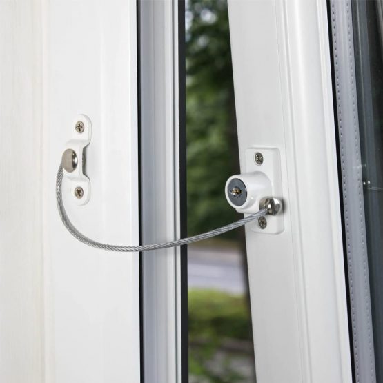 Cardea Essential Child Safety Cable Window Opening Restrictor Lock uPVC Suitable - White (1)