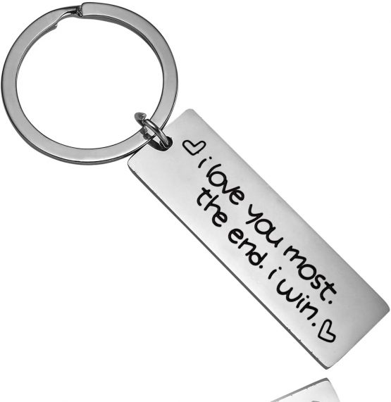 BESPMOSP I Love You Most The End I Win Keychain for Couples Lovers Friendship Accessory Key Chain