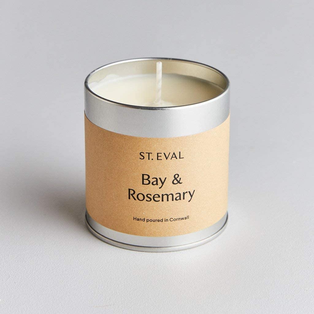 St. Eval Bay & Rosemary Scented Tin Candle, Wax, Refreshing Fragrance, Refreshing Blend of Cool Bay Leaf and Herbal Rosemary - Image 2