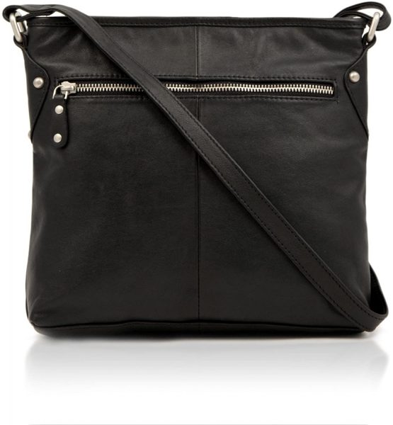 Leather Plait Detail Leather Shoulder Bag - Image 3
