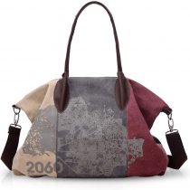NICOLE&DORIS Canvas Tote Bags for Women Large Handbag Shoulder Bags Ladies Hobo Bag for Women Purple