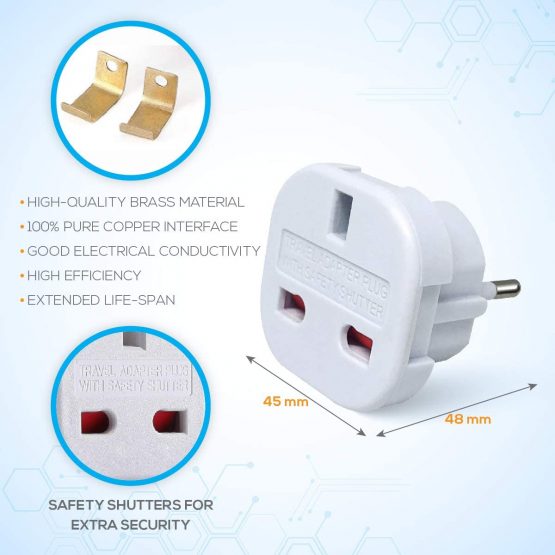 MOBIBAY 10 Pack EU Travel Adapter, UK to European Plug Adapter, Europe Converter Type C, E, F for Spain, France, Italy, Portugal, Germany, Netherlands, Greece, Poland, Turkey and More (Black) - Image 3