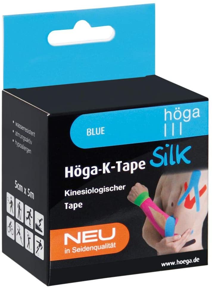 Höga-K-Tape-Silk Kinesiological Tape in Silk Quality, 5 cm x 5 m Blue