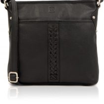 Leather Plait Detail Leather Shoulder Bag