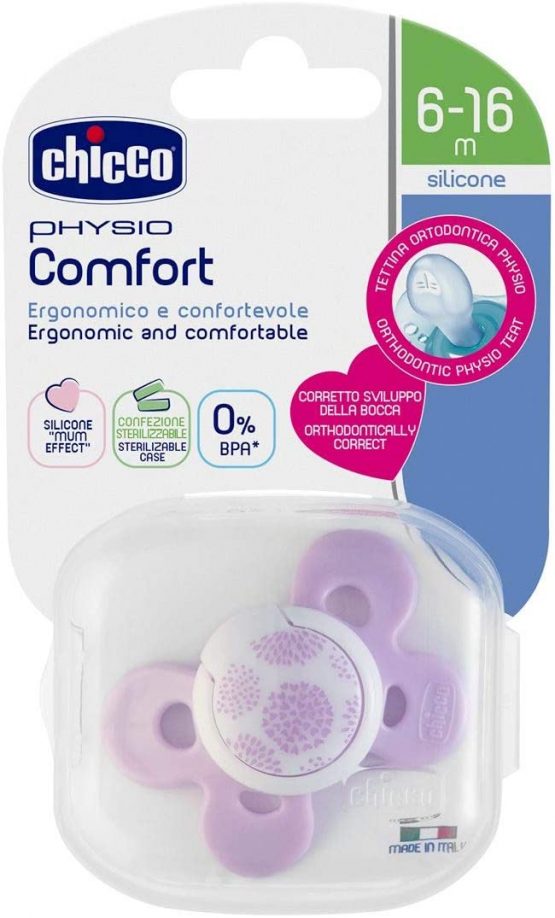 Chicco 00074913110000 Comfort Girl Soother, Silicone, Pink, 6-16 Months, [Assorted Models] - Image 2