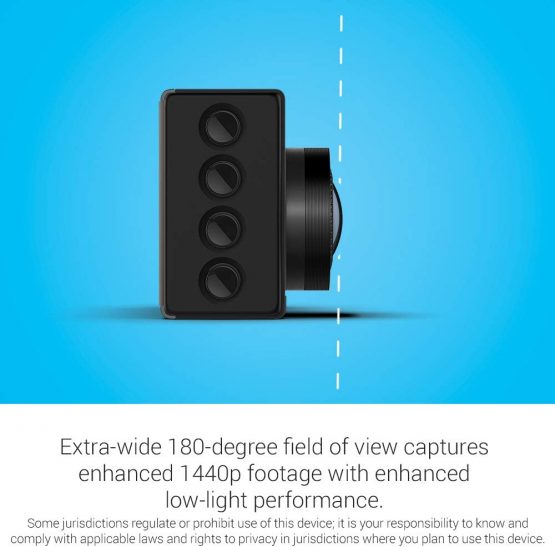 Garmin Dash Cam 66W GPS-Enabled with 2-inch Display, Voice Command, Extra-wide 180-degree Field of View and Recording in 1440p HD Video - Image 3