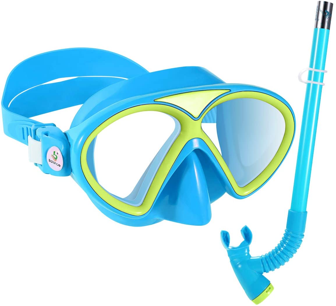 Kuyou Snorkel Set Kids,AntiFog Scuba Diving Mask,Children Swimming