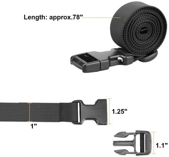 Magarrow Luggage Straps Adjustable Travel Accessories Suitcase Travel Buckle Belt Non-Slip Packing Belt (Brown- 10pcs) - Image 3