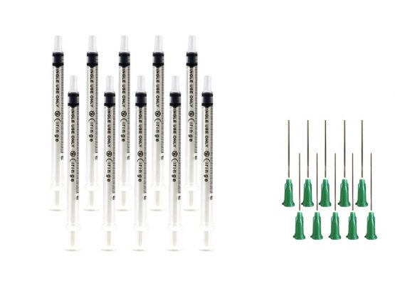 Ciringe 1 ml Syringe with 14G Green Mixing Kit - 10 Sets
