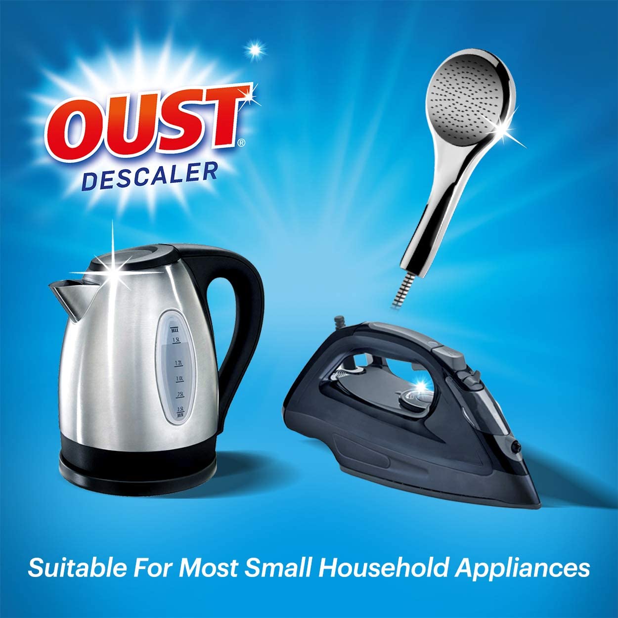 Oust Powerful All Purpose Descaler, Limescale Remover, Ideal for Kettles Coffee Machines, Irons and Shower Heads - Image 3