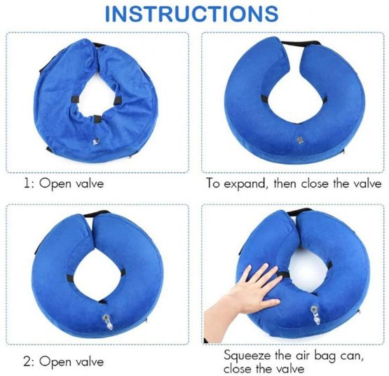 Frifer Adjustable Inflatable Recovery Collar for Dogs and Cats, L (Neck Cirfumference: 42-55cm / 16.6-21.6in) - Image 4