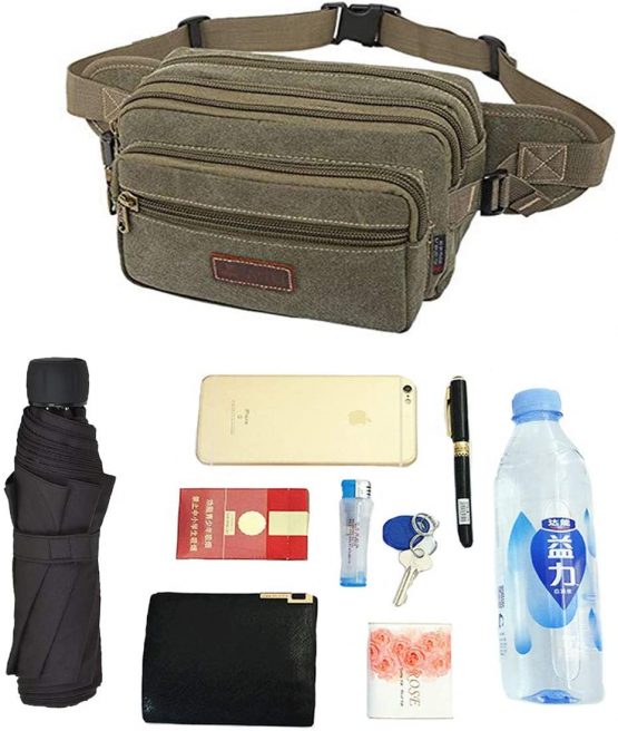 SUNSEATON Large Bum Bag with 6 Zip Pockets, Waist Bag, High Capacity Waist Fanny Pack For Cycling Hiking Travel Holidays Festivals - Image 2