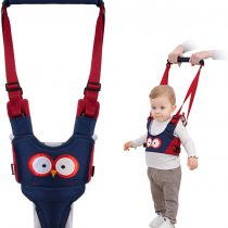 Vicloon Baby Walking Harness, Safe Walking Belt, Hand-Held Baby Walker, Removable, Adjustable Walking Harness, Breathable Handheld Baby Walker Toddler Walking Assistant - Blue