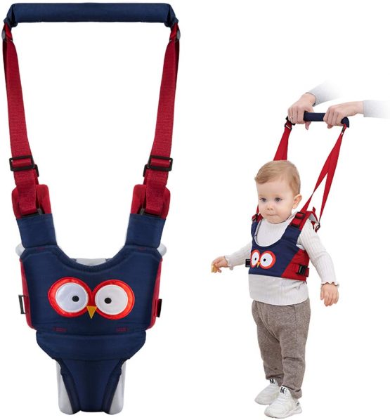 Vicloon Baby Walking Harness, Safe Walking Belt, Hand-Held Baby Walker, Removable, Adjustable Walking Harness, Breathable Handheld Baby Walker Toddler Walking Assistant - Blue