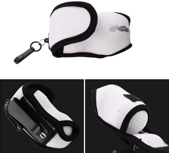 Golf Ball Bag Woven Fabric Elastic Small Golf Utility Pouch Golf Balls Holder with Hook and Clip Golf Bag Accessories - Image 3