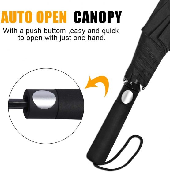 G4Free 62 Inch Portable Golf Umbrella Extra Large Oversize Folding Umbrella Automatic Open Double Vented Canopy Windproof Waterproof Rain Umbrellas - Image 3