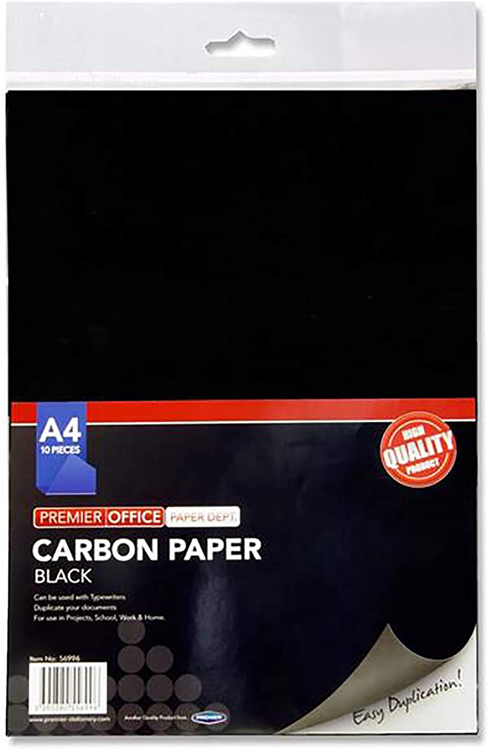 Premier Stationery H2756996 A4 Carbon Paper - Black (Pack of 10 Sheets)