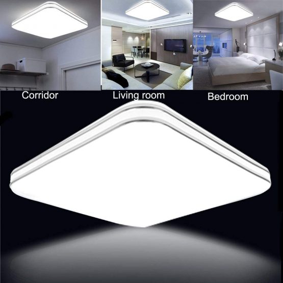 VIPMOON LED Ceiling Light, 36W 3600lm, 150W Equivalent Modern Embedded Daylight White, Blue-Rimmed Double Starlight Ceiling Lights, Fitting Ceiling Light for Kitchen, Living Room,Bedroom,Hallway - Image 2
