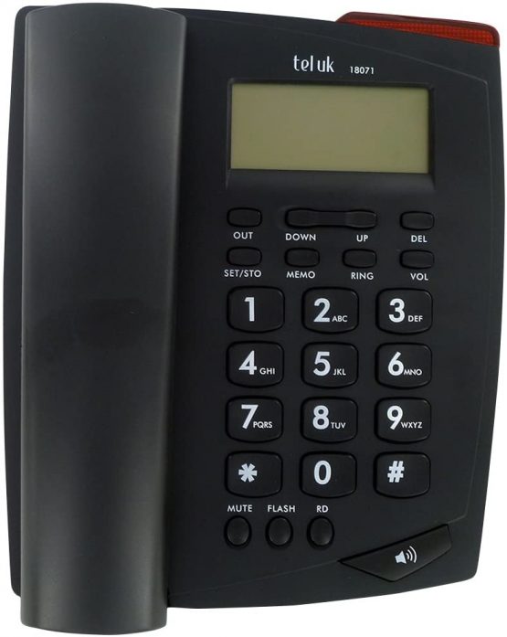 TEL UK Venice Phone Caller ID Telephone - Black