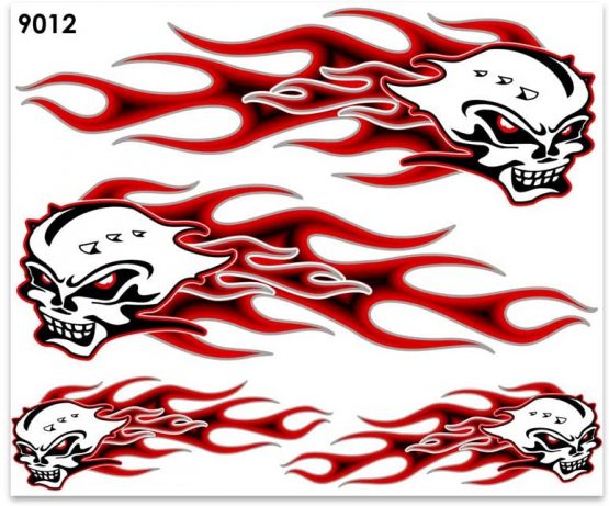 Quattroerre Sticker Skulls and Flames Tab, 20 x 24 cm