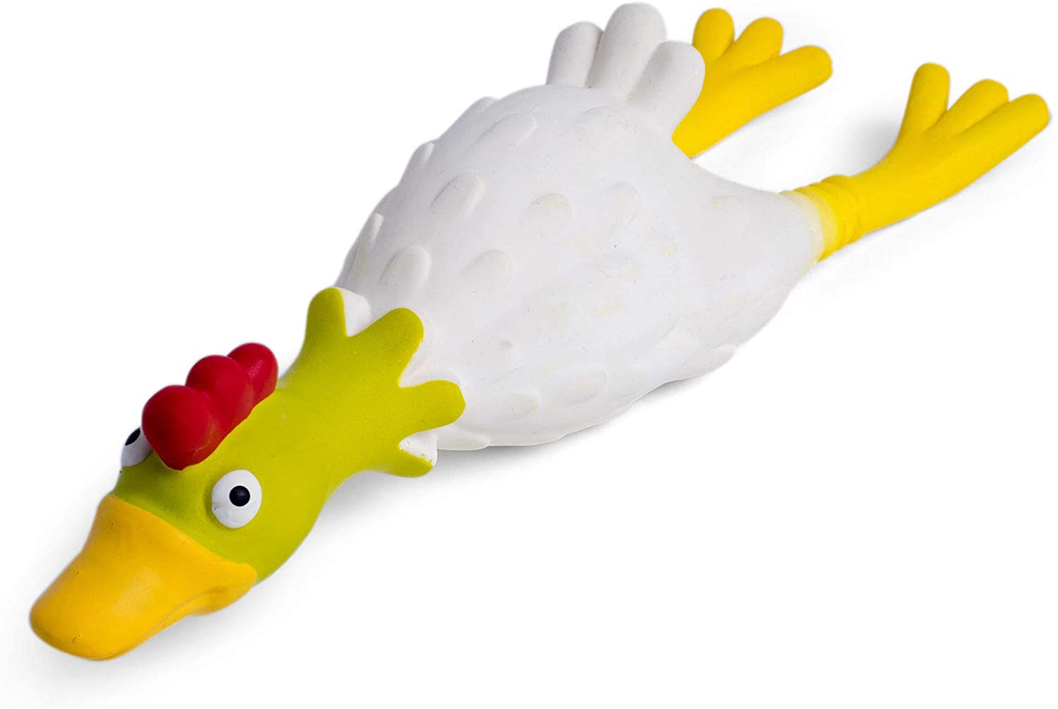 Petface Latex Chicken Squeak Soft Chew Dog Toy, Large, White/Yellow