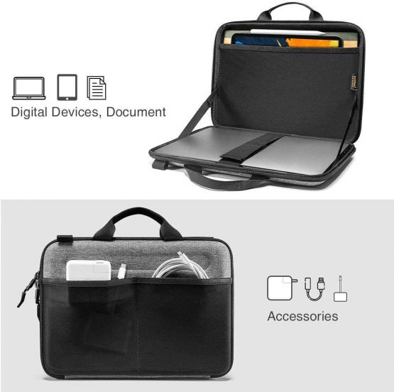 tomtoc 12-13 inch Slim Case for 13-inch MacBook Air 2018-2020 M1/A2337 A2179, MacBook Pro 2016-2020 M1/A2338 A2251, Organized Shoulder Bag with Pocket for 9.7-11 iPad Pro/Air with Magic/Smart Keyboard - Image 3