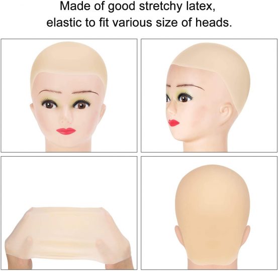 Bald Caps Latex Bald Cap for Adults Makeup Bald Head Wig Cap Costume Accessory (1 Pack, Big Size) - Image 3