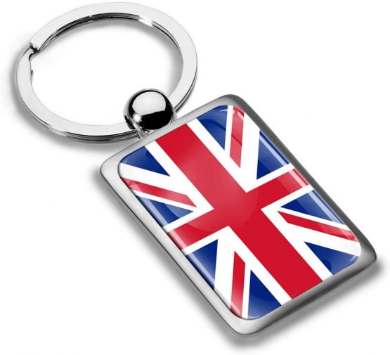 Biomar Labs® 3D Metal UK Union Jack Great Britain England Flag Keyring Key Ring Accessories Men Women Keychain Gift KK 216