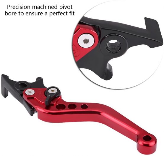 Motorcycle Brake Lever, 1 Pair Aluminum Alloy Motorbike Brake and Clutch Lever Pit Bike Brake Lever Snapback Levers Motorbike Brake Handle Levers Double Disc (red) - Image 4