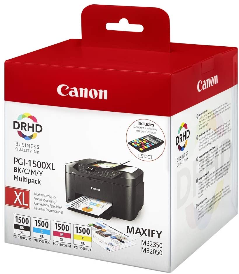 Canon PGI-1500 XL C M Y BK Pack of 4 cartridges Yield XL (Black XL Cyan XL Magenta XL Yellow XL) Genuine Canon (Plastic Pack) - Image 2