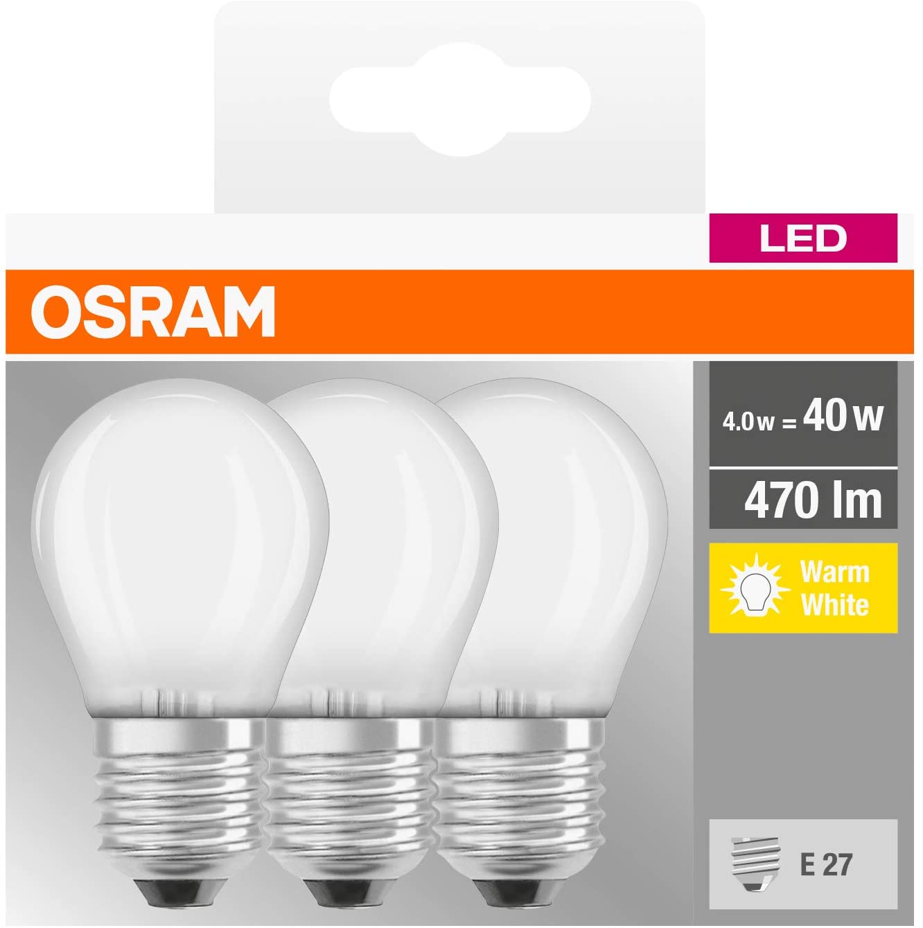 Osram LED Light Bulb, Cold White, 3 Stück (1er Pack) - Image 3