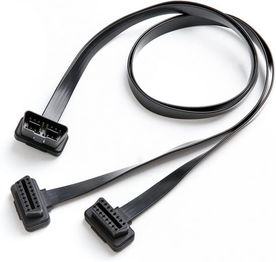 bbfly-B4 OBD II OBD2 16 Pin Splitter Extension 1 x Male and 2 x Female Extension Cable Adapter (1FT/30CM)
